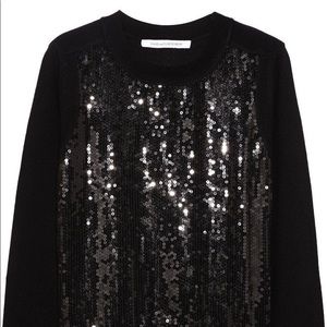 Diane von Furstenberg DVF black sequined sweater